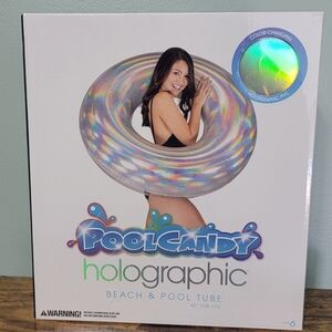 Float Pool Tube 42" Silver Floatie‎ Holographic